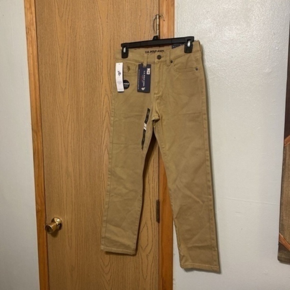 U.S Polo Assn. Boy's NWT Size 12 Solid Tan Straight Leg Chino Pants